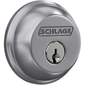 SCHLAGE B62N622 Deadbolt, Keyed 2 Sides, Matte Black(Satin Chrome)