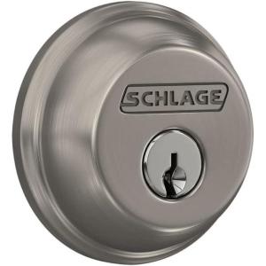 SCHLAGE B62N622 Deadbolt, Keyed 2 Sides, Matte Black(Satin Nickel)