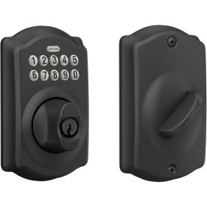 SCHLAGE BE365 CAM 622 Keypad Electronic Deadbolt, Matte Black