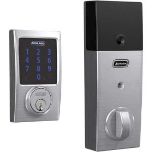 SCHLAGE BE469ZP CAM 619 Connect Smart Deadbolt with alarm with Camelot Trim in Satin Nickel, Z-Wave Plus enabled(Satin Chrome)