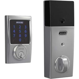 SCHLAGE BE469ZP CAM 622 Connect Smart Deadbolt with alarm with Camelot Trim in Matte Black, Z-Wave Plus enabled(Bright Chrome)
