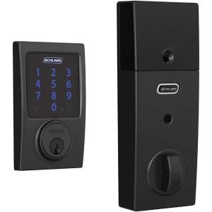 SCHLAGE BE469ZP CAM 622 Connect Smart Deadbolt with alarm with Camelot Trim in Matte Black, Z-Wave Plus enabled(Matte Black)