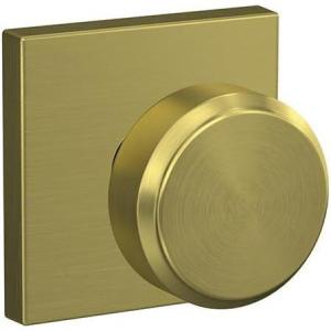 SCHLAGE Custom FC21 BWE 608 COL Bowery Knob with Collins Trim Hall-Closet and Bed-Bath Lock, Satin Brass