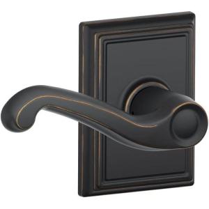SCHLAGE F10FLA716ADD Addison Collection Flair Passage Lever, Aged Bronze(Aged Bronze)