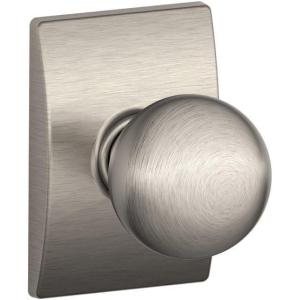 SCHLAGE F10ORB619CEN F10-ORB-619-CEN Satin Nickel Passage Orbit Style Knob with Century Rose(Satin Nickel)