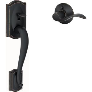 SCHLAGE FE285 622 Acc CAM LH Lower Half Handleset, Camelot Interior Trim, Matte Black(Aged Bronze)