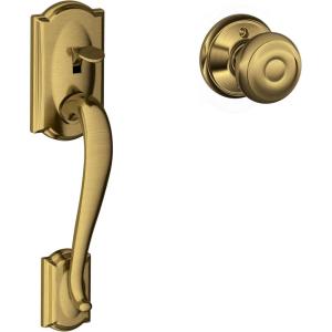SCHLAGE FE285 622 Acc CAM LH Lower Half Handleset, Camelot Interior Trim, Matte Black(Antique Gold)