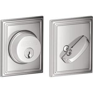 SCHLAGE Lock Company Single Cylinder Deadbolt with Addison Trim, Bright Chrome (B60 N ADD 625)