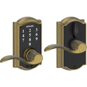 SCHLAGE Touch Camelot Lock with Accent Lever (Antique Brass) FE695 CAM 609 ACC