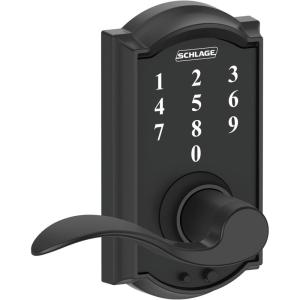 SCHLAGE Touch Camelot Lock with Accent Lever (Matte Black) FE695 CAM 622 ACC((Pack of 6))