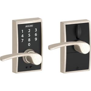 SCHLAGE Touch Century Lock with Merano Lever (Satin Nickel) FE695 CEN 619 MER((Pack of 1))