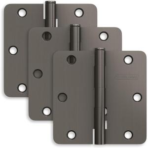 Schlage 3.5″ Door Hinge with Square Corner in Satin Brass (3-Pack)(Black Stainless)