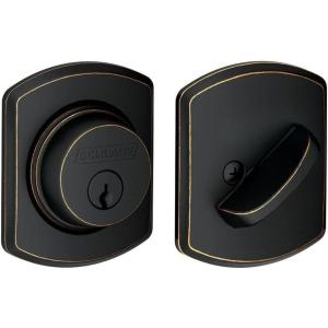 Schlage B60 N GRW 716 Deadbolt with Greenwich Trim, Keyed 1 Side, Highest Residential Security, Aged Bronze