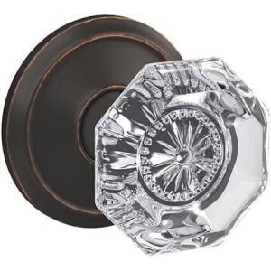 Schlage Custom FC21 ALX 716 CAM Alexandria Glass Knob with Camelot Trim Hall-Closet and Bed-Bath Lock, Aged Bronze(Aged Bronze)
