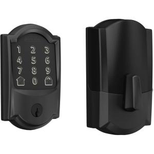 Schlage Encode Smart WiFi Deadbolt Lock for Front Door – Keyless Entry with App or Touchscreen – Works with Alexa, Hey Google, & Airbnb – Create Codes for Guests – Satin Nickel(Matte Black)