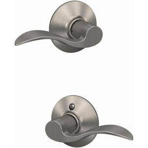 Schlage F10 ACC 619 Accent Door Lever, Hall & Closet Passage Lock, Satin Nickel(Passage)