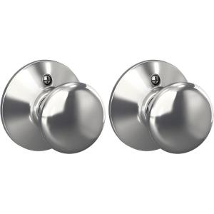 Schlage F10 PLY 620 CAM Camelot Collection Plymouth Passage Knob, Antique Pewter(Bright Chrome)