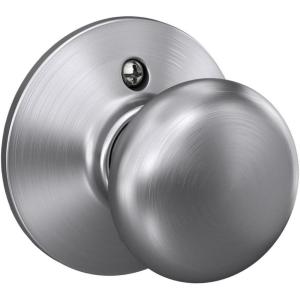 Schlage F10 PLY 620 CAM Camelot Collection Plymouth Passage Knob, Antique Pewter(Satin Chrome)
