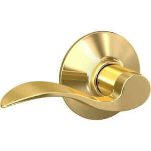 Schlage F10 V ACC 605 Accent Door Lever, Hall & Closet Passage Lock, Bright Brass(Bright Brass)