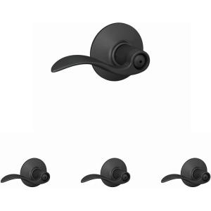 Schlage F40 ACC 622 Accent Door Lever, Bed & Bath Privacy Lock, Matte Black(Matte Black)