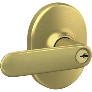 Schlage F40 DAV 622 RMN Davlin Door Lever with Remsen Trim, Bed & Bath Privacy Lock, Matte Black(Satin Brass)