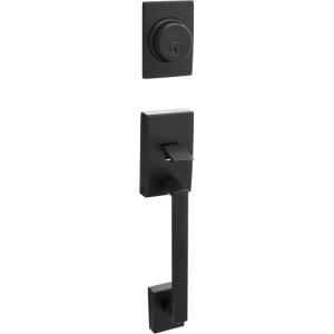 Schlage F92-CEN Century Dummy Exterior Handleset from The F-Series, Matte Black