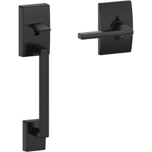 Schlage FE285 CEN 622 LAT CEN Century Front Entry Handleset with Latitude Lever, Lower Half Grip, Matte Black((Pack of 1))