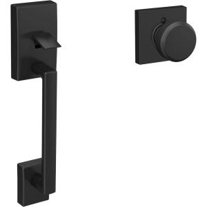 Schlage FE285 CEN 622 LAT Century Front Entry Handleset with Latitude Lever, Lower Half Grip, Matte Black(Matte Black)