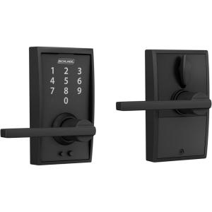 Schlage FE695 CEN 622 LAT Touch Century Lock with Latitude Lever, Electronic Keyless Entry Lock, Matte Black(Matte Black)