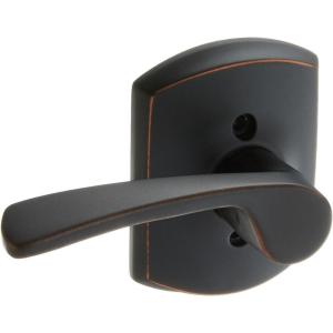 Schlage Lock Company F10MER619GRW F10 Series Merano w Greenwich Rose Passage Door Lock Satin Nickel(Aged Bronze)