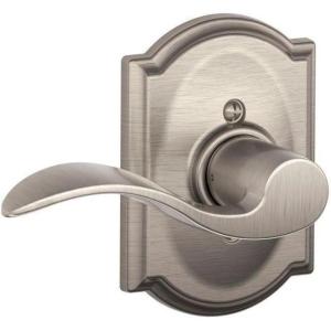 Schlage Lock Company F60CAM619ACC(LH) Schlage Camelot Active Door Handleset with Accent Left Hand Interior, Satin Nickel(Satin Nickel)