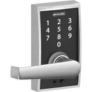 Schlage Touch Century Lock with Elan Lever (Satin Chrome) FE695 CEN 626 ELA