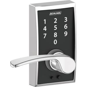 Schlage Touch Century Lock with Merano Lever (Bright Chrome) FE695 CEN 625 MER(Bright Chrome)