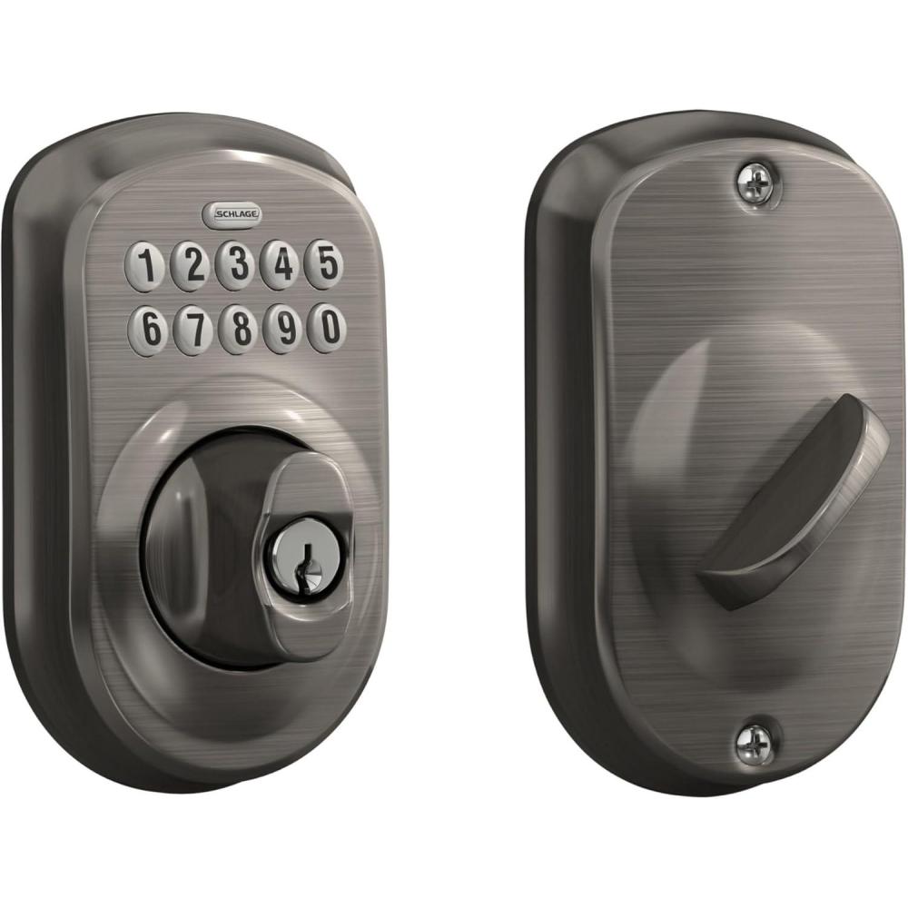 image:imageSCHLAGE BE365 PLY 620 Plymouth Keypad Deadbolt Antique Pewter