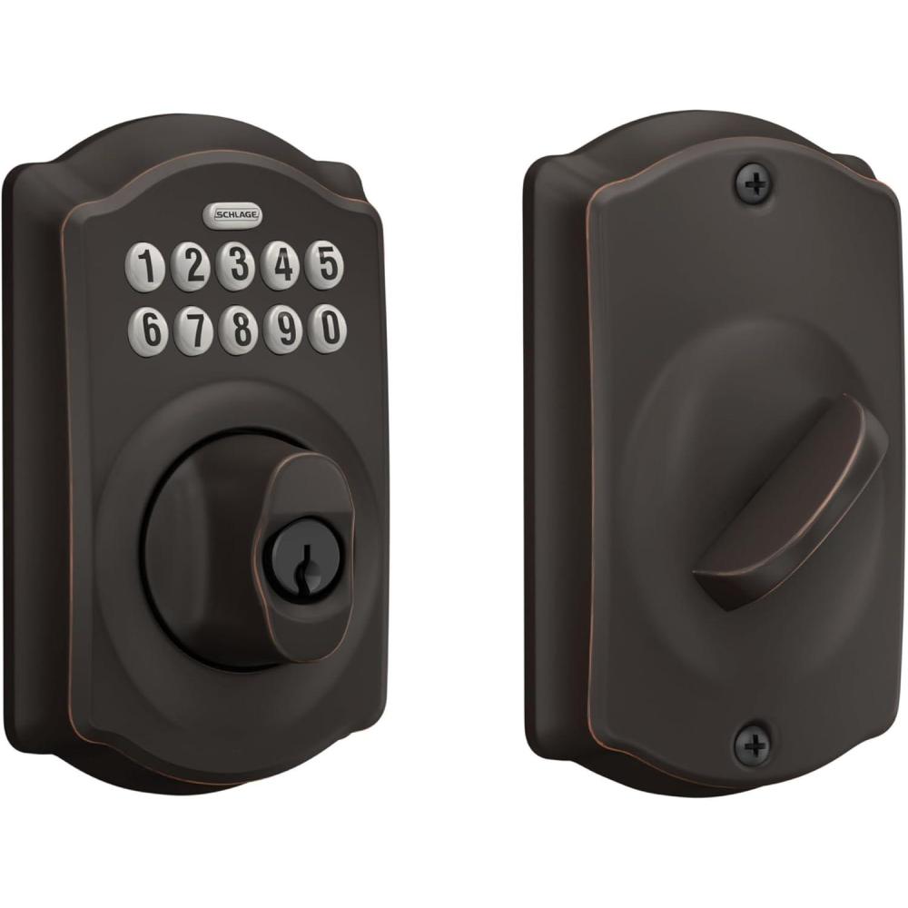 image:imageSchlage BE365 V CAM 716 Camelot Keypad Deadbolt Electronic Keyless Entry Lock Aged Bronze