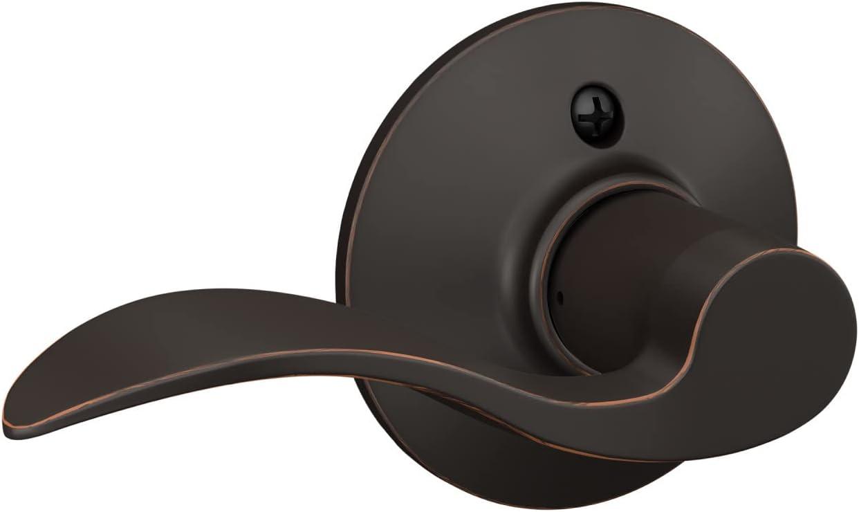 image:imageSchlage F10 V ACC 716 Accent Door Lever Hall amp Closet Passage Lock Aged Bronze1 Pack