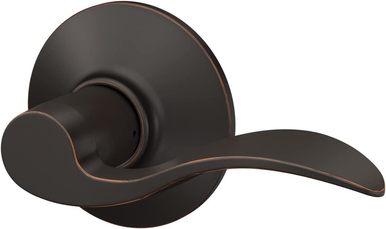 image:imageSchlage F10 V ACC 716 Accent Door Lever Hall amp Closet Passage Lock Aged Bronze1 Pack