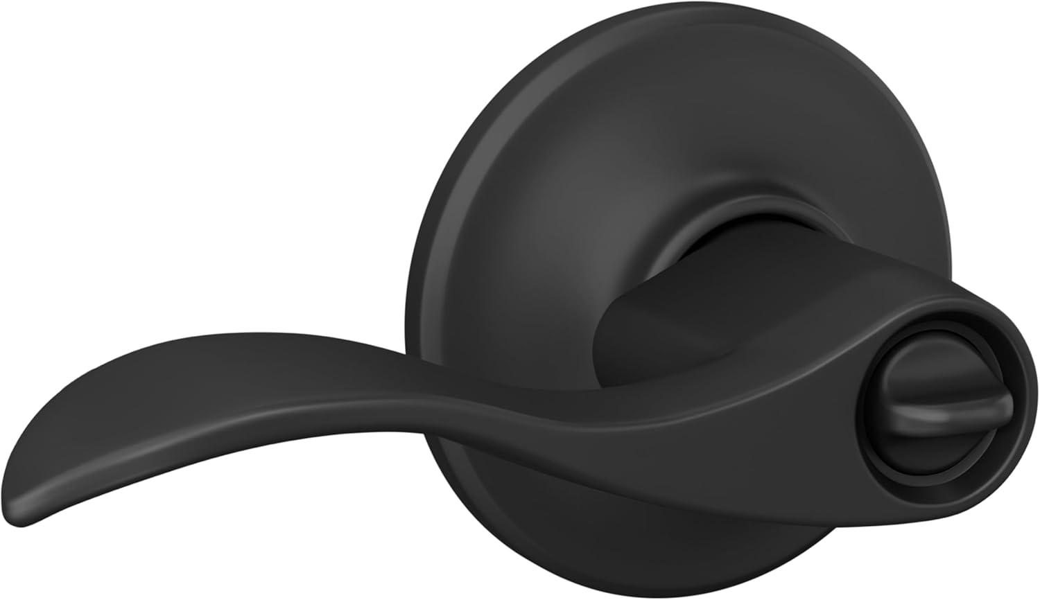 image:imageSchlage F51A Acc 622 COH Accent Door Lever with Cohen Trim Keyed Entry Lock Matte Black