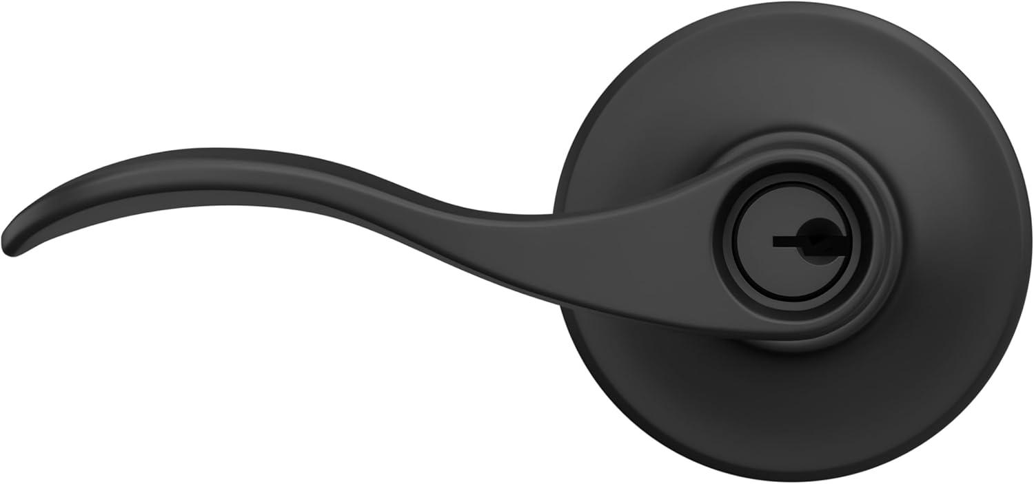 image:imageSchlage F51A Acc 622 COH Accent Door Lever with Cohen Trim Keyed Entry Lock Matte Black