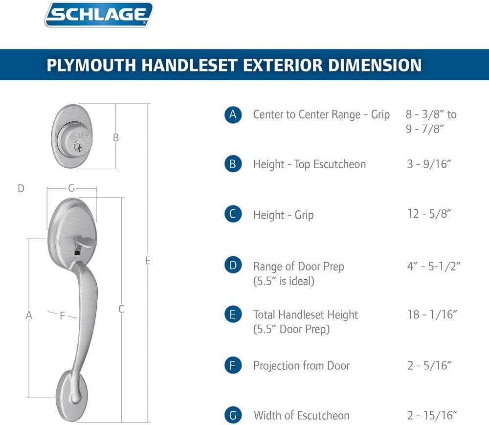 image:imageSchlage F58 PLY 716 Plymouth Exterior Handleset with Deadbolt Aged Bronze Exterior Half Only
