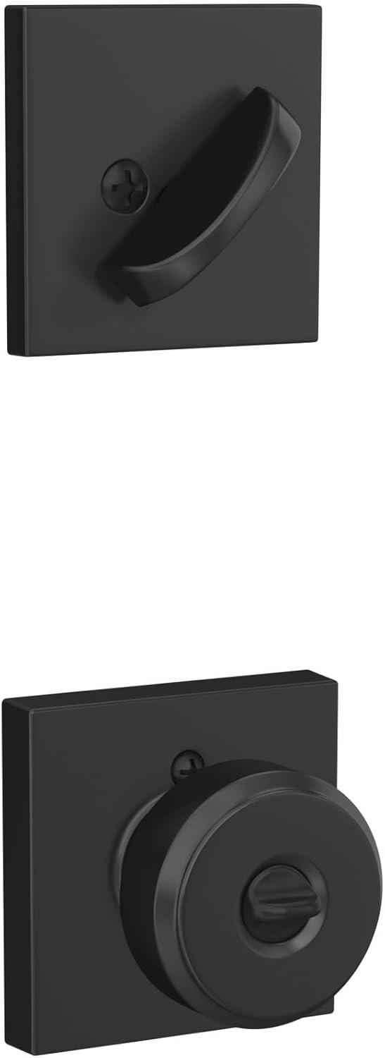 image:imageSchlage FB55 N G BWE 622 COL Single Cylinder Deadbolt and Keyed Entry Bowery Knob with Collins Trim Matte BlackPack of 1