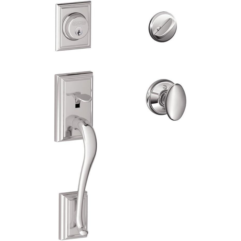 image:imageSCHLAGE Addison Single Cylinder Handleset and Siena Knob Bright Chrome F60 ADD 625 SIE
