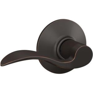 Schlage F10 V ACC 716 Accent Door Lever, Hall & Closet Passage Lock, Aged Bronze(1 Pack)