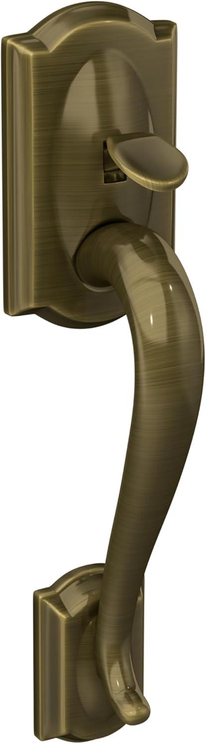image:imageSCHLAGE Camelot Front Entry Handle Accent RightHanded Interior Lever Antique Brass FE285 CAM 609 ACC RH