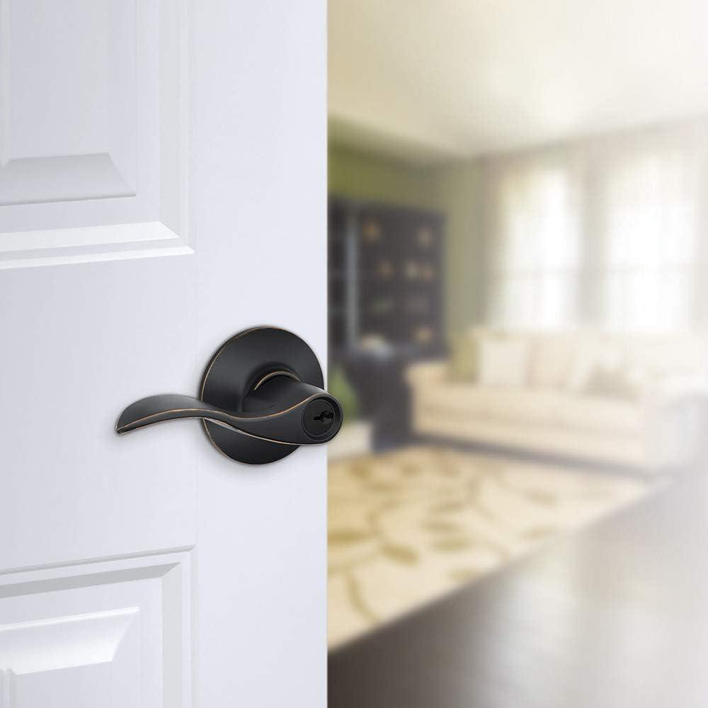 image:imageSCHLAGE F51A ACC 626 Accent Keyed Lever Satin ChromeKeyed Entry
