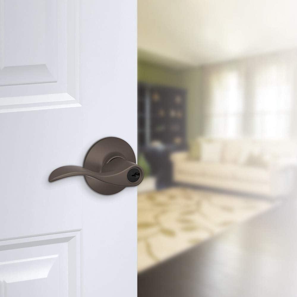 image:imageSCHLAGE F51A ACC 626 Accent Keyed Lever Satin ChromeKeyed Entry