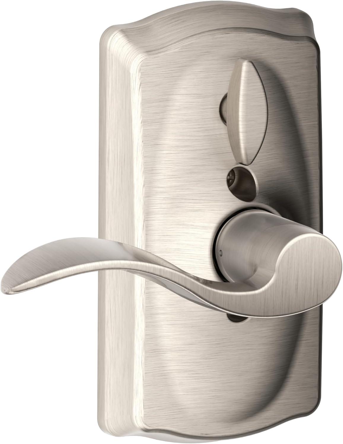 image:imageSCHLAGE Satin Nickel FE595VCAM619ACC Camelot Keypad Entry with FlexLock and Accent Levers
