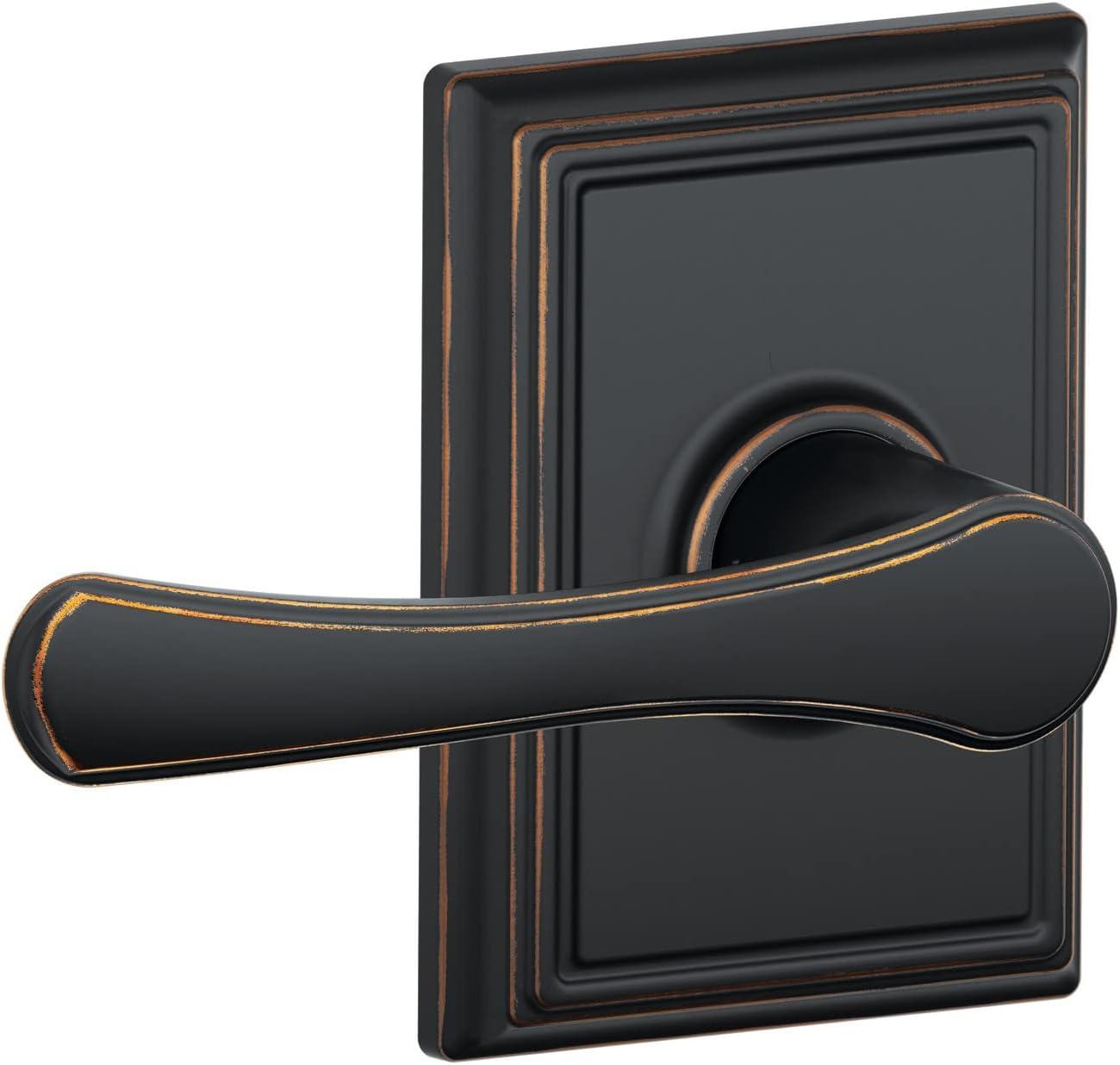 image:imageSchlage F10 VLA 716 ADD Avila Door Lever with Addison Trim Hall amp Closet Passage Lock Aged BronzeAged Bronze