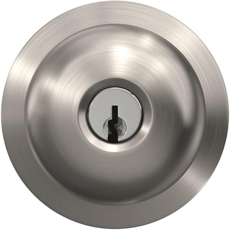 image:imageSchlage F51A PLY 619 Plymouth Door Knob Keyed Entry Lock Satin Nickel