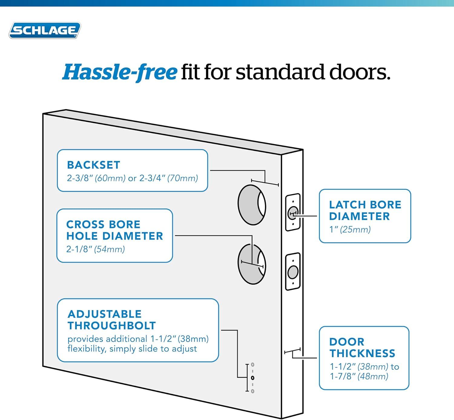 image:imageSchlage F60 GRW 608 LAT GRW Greenwich Front Entry Handleset with Latitude Door Lever Deadbolt Keyed 1 Side Satin Brass